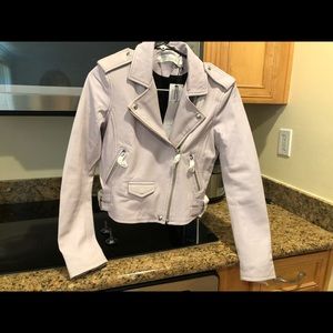 New Iro ashville leather moto jacket sz 38 Lilas